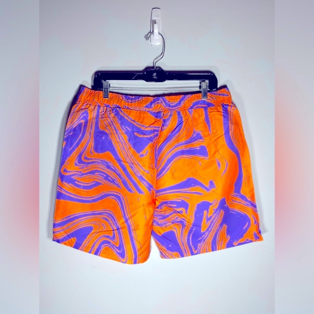 MTV Bold Orange and Purple Patterned Shorts - Picture 2 of 4